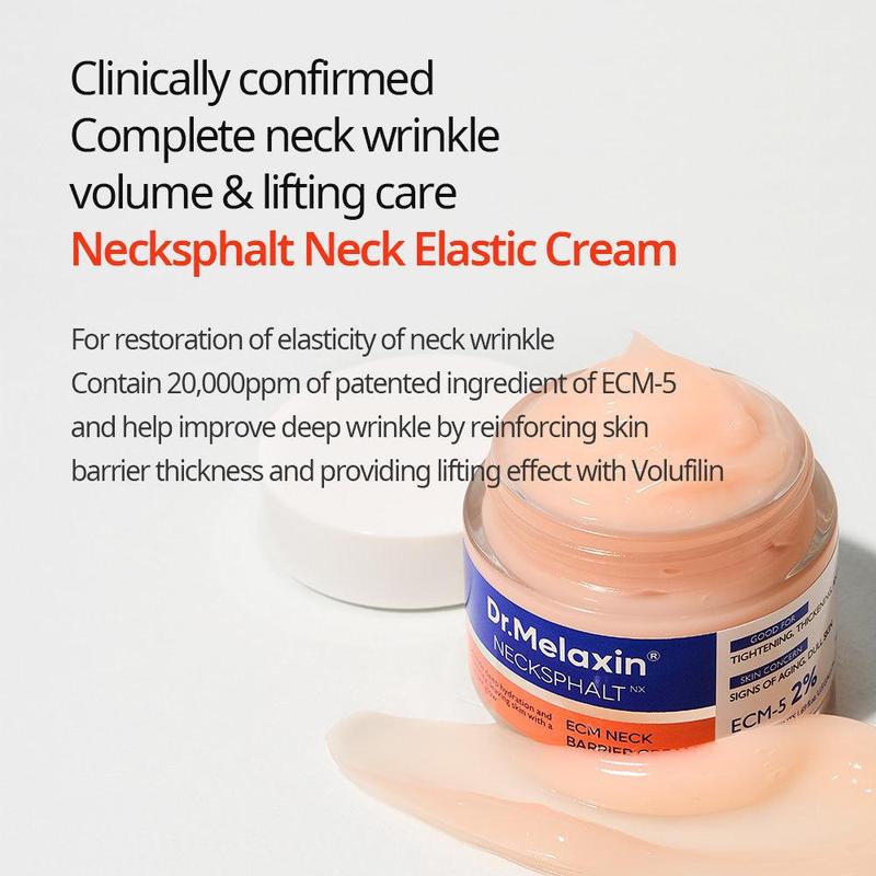 [Dr.Melaxin Official] Necksphalt ECM Neck Lifting Duo Set | Necksphalt ECM Neck Cream 50ml + Neck Ampoule 1.5ml x 10 | Firming, Elasticity & Wrinkle Care