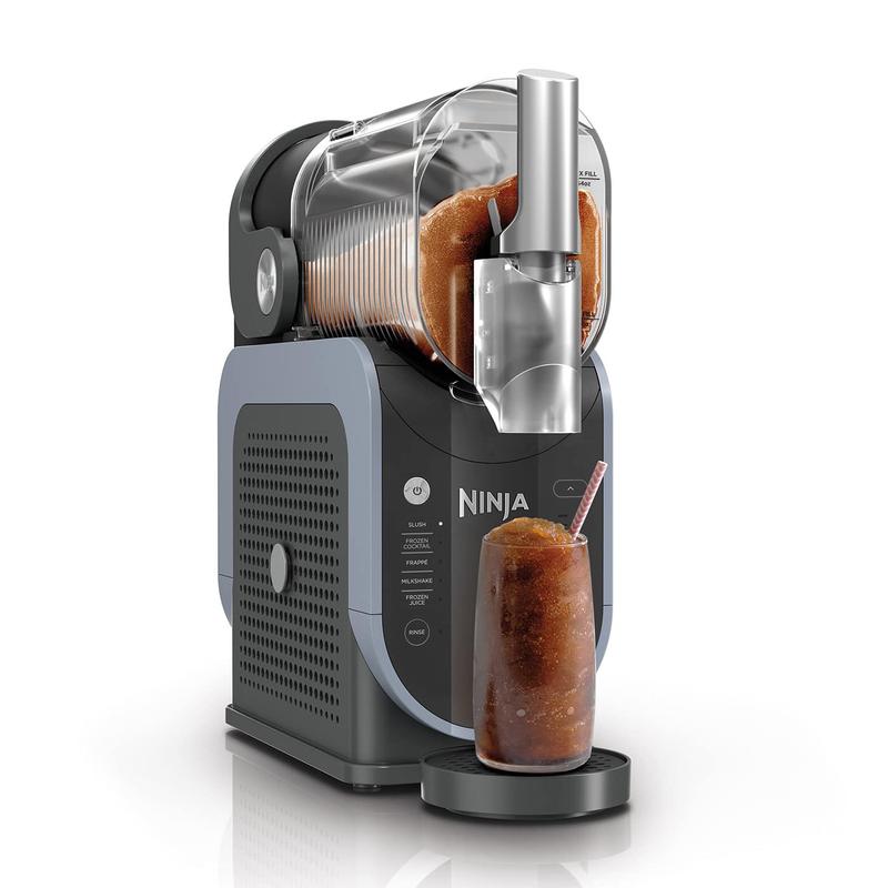 Ninja SLUSHi | Frozen Drink Maker, Motor Base, WhisperChill Compressor | 1.9L liquid fill capacity, 5 Presets | Slush, Frozen Cocktail, Frappé, Milkshake, Frozen Juice | Colour: Arctic Blue & Grey FS301UK