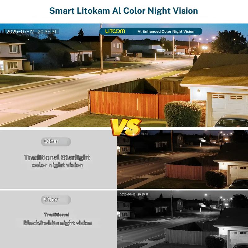 2K Litokam Window Camera, 5G&2.4GHz Indoor Cameras for Home Security with Al FULL Color Night Vision,Person/Motion/Sound Detection & Real Time Alerts,24/7 Recording with Micro SD(no included),Easy & Quick Install,high speed transmission,mini camera