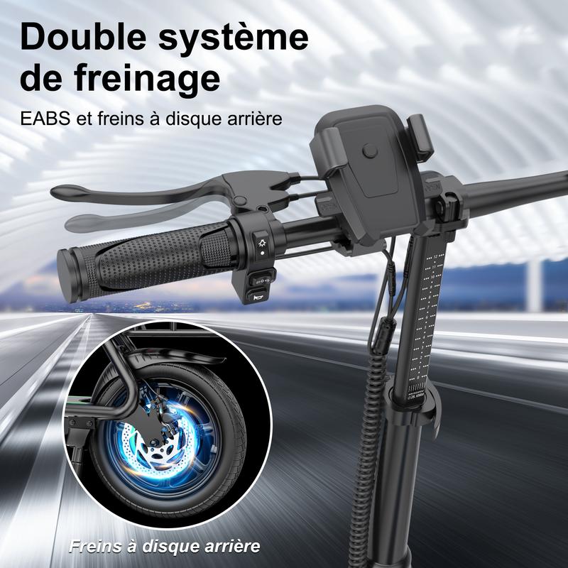 AOVOPRO 500W Monopattino elettrico, pneus de 14 pouces, vitesse maximale 25 km/h,autonomie 43/78 km, système de suspension hydraulique, guidon pliable avec panier.