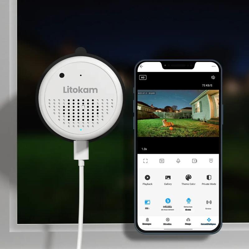 2K Litokam Window Camera, 5G&2.4GHz Indoor Cameras for Home Security with Al FULL Color Night Vision,Person/Motion/Sound Detection & Real Time Alerts,24/7 Recording with Micro SD(no included),Easy & Quick Install,high speed transmission,mini camera
