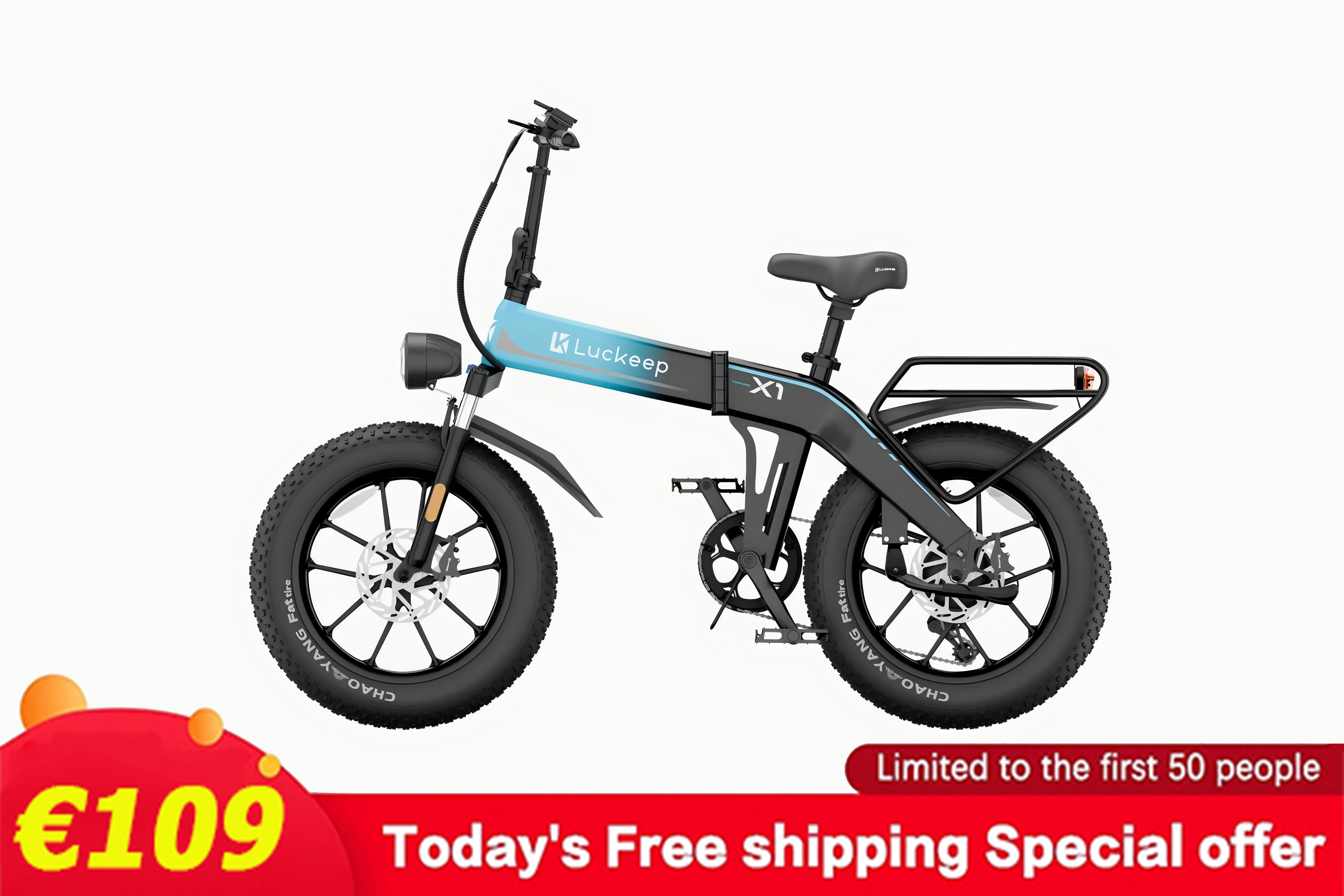 🔥 X1 Folding eBike｜1200W Motor｜48V15Ah Battery｜45 km/h Top Speed｜Long Range｜Off-Road｜Compact & Foldable